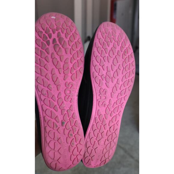 SAS Sporty Leather Sneakers Black Pink Lace up Comfort Cushion Walking Women 10 - Picture 7 of 8